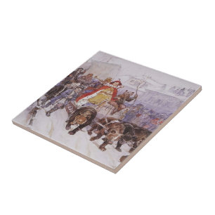 Vasily Surikov- Big masquerade Ceramic Tile