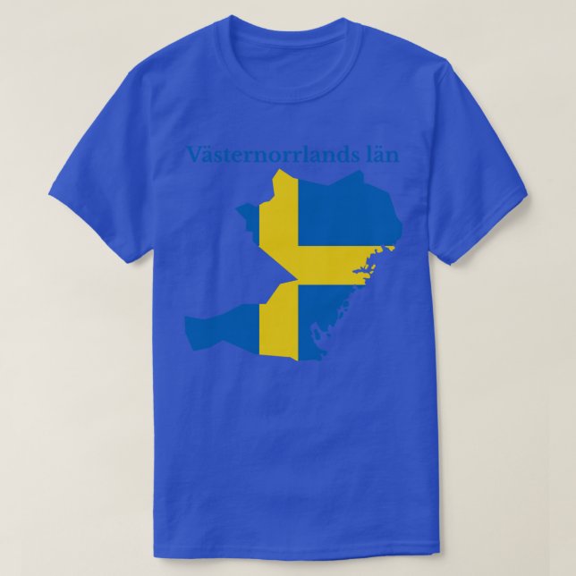 Vasternorrlands County Map Sweden T-Shirt (Design Front)