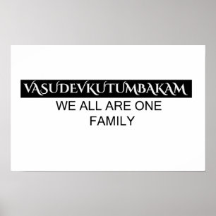 Vasudevkutumbakam wall art- Sanskrit Quote Poster