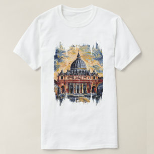Vatican Cathedral St. Peter's Basilica painting  T-Shirt