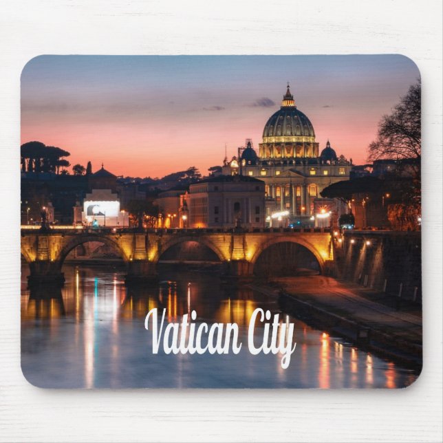 Vatican City At Night Roman Catholic Church Mouse Pad (Front)