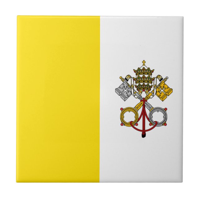 Vatican City Flag Ceramic Tile (Front)