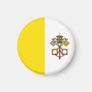 Vatican City Flag Emblem Round Magnet