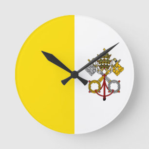 Vatican City Flag Round Clock