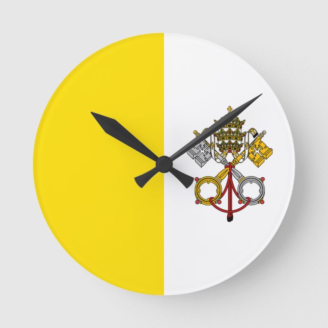 Vatican City Flag Round Clock (Front)