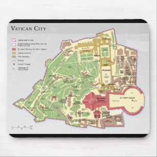 Vatican City Layout Diagram Map Mouse Pad