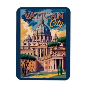 Vatican City Painterly Illustration Travel Art Magnet