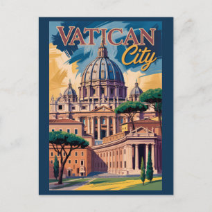 Vatican City Painterly Illustration Travel Art Postcard