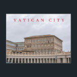 Vatican City Pope residence view postcard<br><div class="desc">A beautiful view of the Pope's residence and the window from which he speaks to the crowds in Vatican City printed on a postcard.</div>