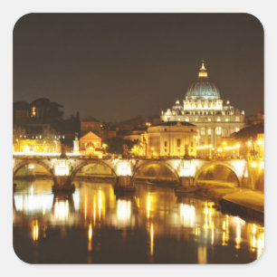Vatican city, Rome, Italy at night Square Sticker