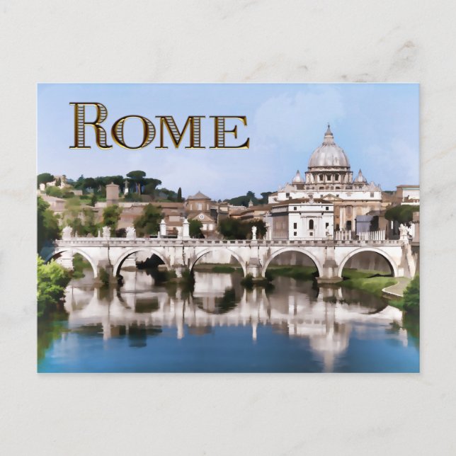 Vatican City Seen from Tiber River text   ROME Postcard (Front)