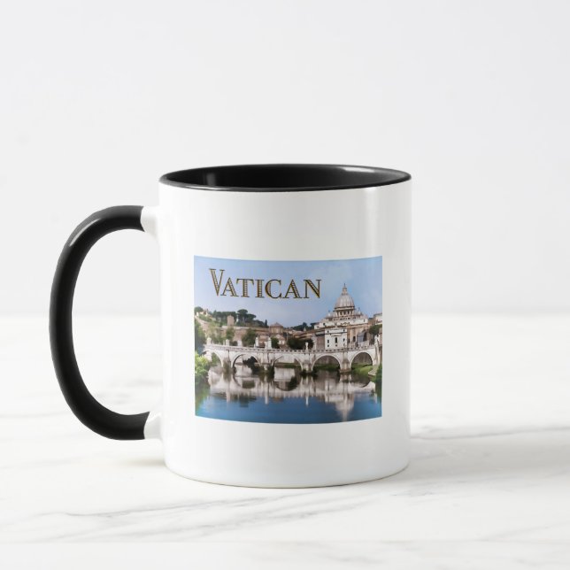 Vatican City Seen from Tiber River text   VATICAN Mug (Left)
