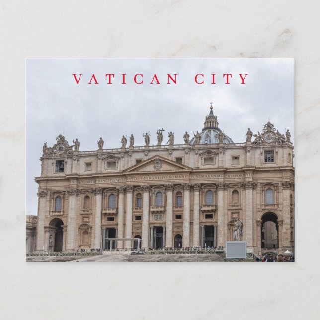 Vatican City St.Peter Basilica front view postcard (Front)