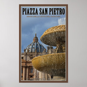 Vatican City - St Peters Square Fountain Poster