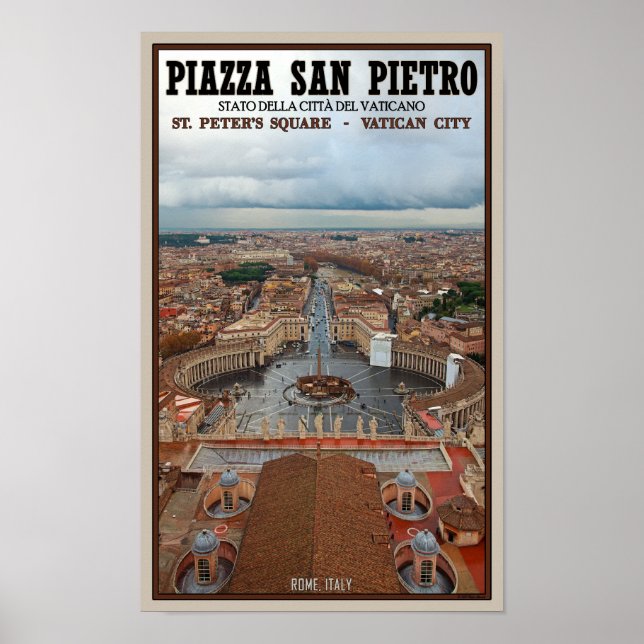 Vatican City - St Peters Square View Poster (Front)