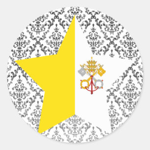 Vatican+City Star Classic Round Sticker