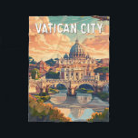 Vatican City Travel Art Vintage Fleece Blanket<br><div class="desc">Vatican City retro vector travel design. Vatican City,  a city-state surrounded by Rome,  Italy,  is the headquarters of the Roman Catholic Church. It's home to the Pope and a trove of iconic art and architecture.</div>