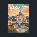 Vatican City Travel Art Vintage Fleece Blanket<br><div class="desc">Vatican City retro vector travel design. Vatican City,  a city-state surrounded by Rome,  Italy,  is the headquarters of the Roman Catholic Church. It's home to the Pope and a trove of iconic art and architecture.</div>