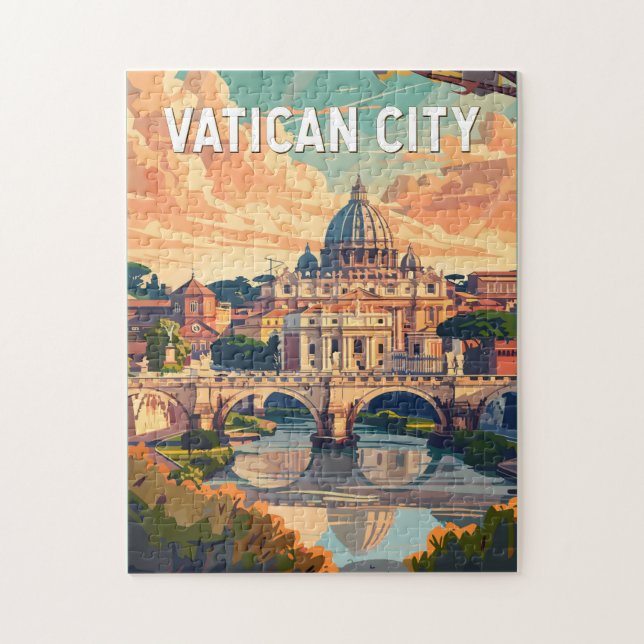 Vatican City Travel Art Vintage Jigsaw Puzzle (Vertical)