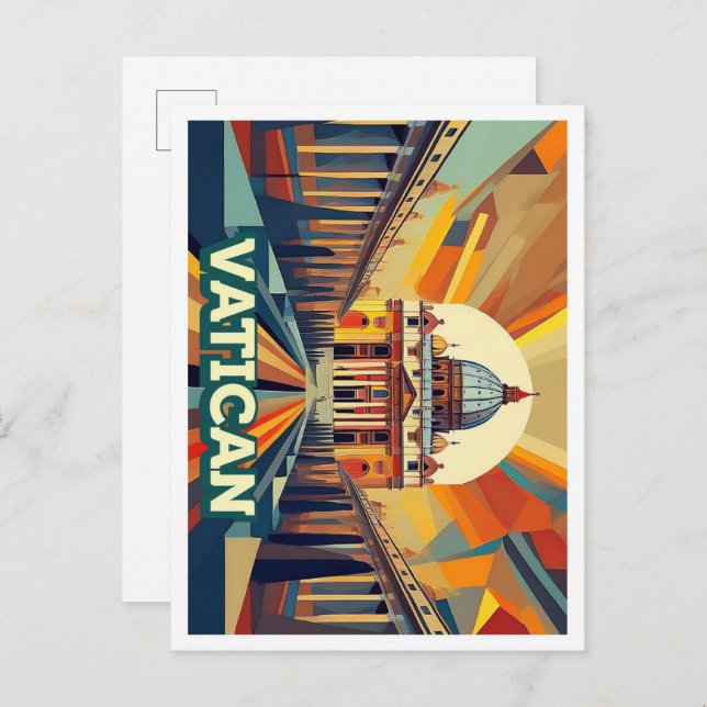 Vatican City Travel artistic colourful Postcard (Front/Back)