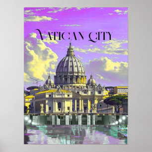 Vatican City Travel Postcard, Vatican City Postcar Poster