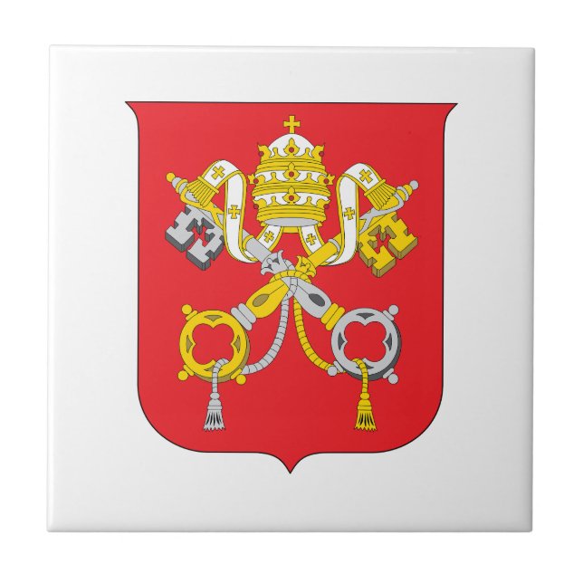 Vatican country coat arms symbol emblem flag ceramic tile (Front)