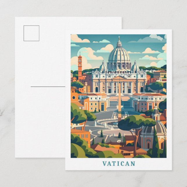 Vatican Elegant Art Vintage Travel Postcard (Front/Back)