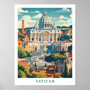 Vatican Elegant Art Vintage Travel Poster