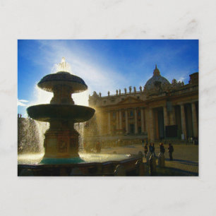 vatican fountain postcard