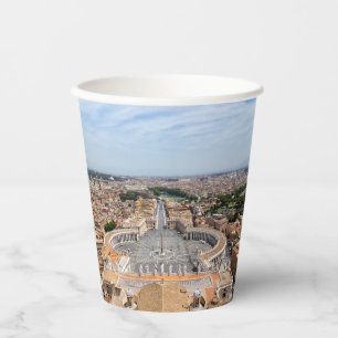 Vatican, Italy: St. Peter's Square aerial view Paper Cups