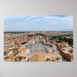 Vatican, Italy: St. Peter's Square aerial view Poster