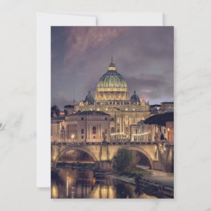 Vatican night sky destination wedding Rome Italy Invitation