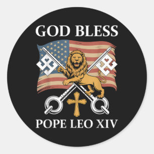 Vatican Pope Leo Xiv - God Bless Pope Leo Xiv Classic Round Sticker
