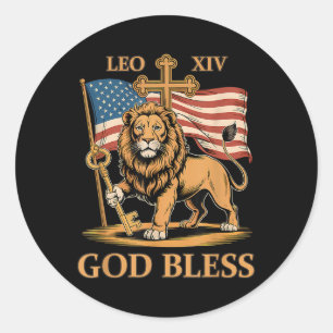 Vatican Pope Leo Xiv - God Bless Pope Leo Xiv Classic Round Sticker