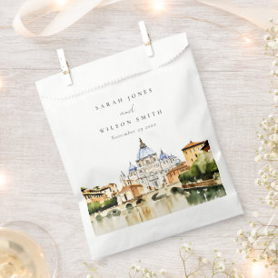 Vatican Rome Italy Watercolor Landscape Wedding Favour Bag