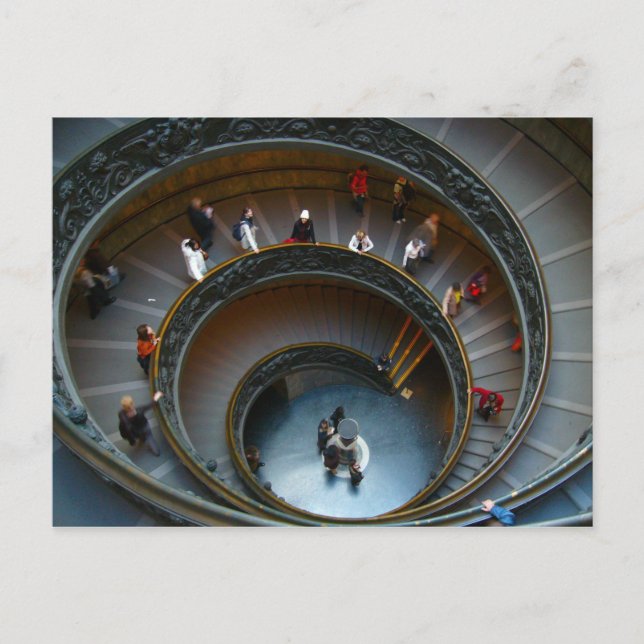 vatican spiral stairs postcard (Front)