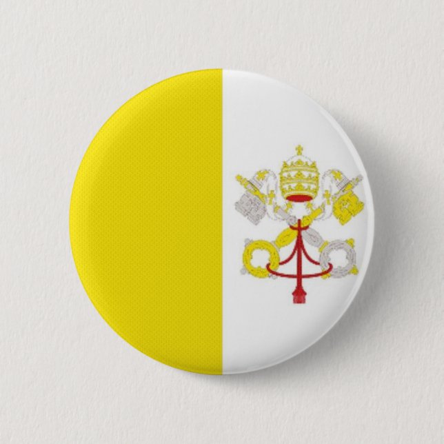 Vatican State Flag 6 Cm Round Badge (Front)