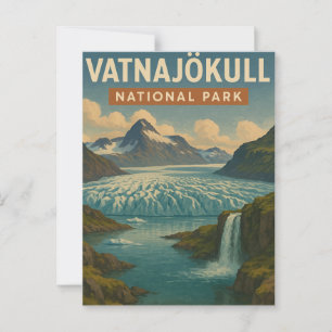 Vatnajokull National Park Iceland Vintage Journey Postcard