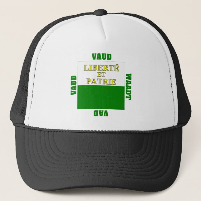 Vaud Switzerland Canton Flag Trucker Hat (Front)