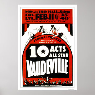 Vaudeville All Star 1938 WPA Poster