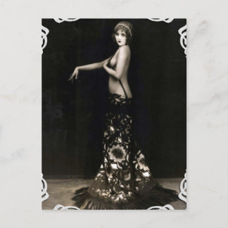 Vaudville Showgirl Vintage Postcard