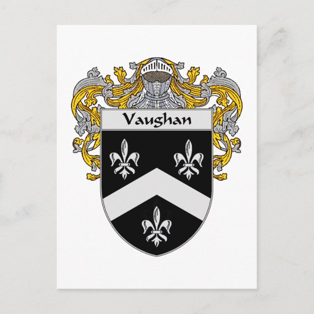 Vaughan Coat of Arms (Mantled) Postcard (Front)