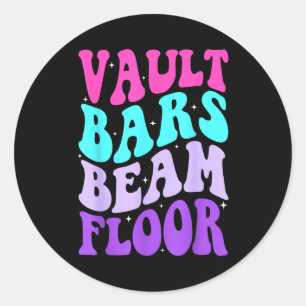 Vault Bars Beam Floor Gymnastics Gymnast Gift Classic Round Sticker