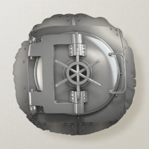 vault door silver round cushion