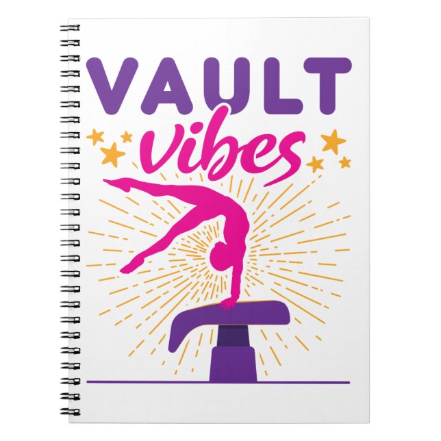 Vault Vibes Gymnastics Gymnast Girls Notebook (Front)