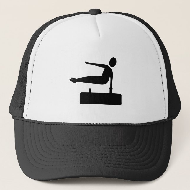 Vaulting Figure - Black Trucker Hat (Front)
