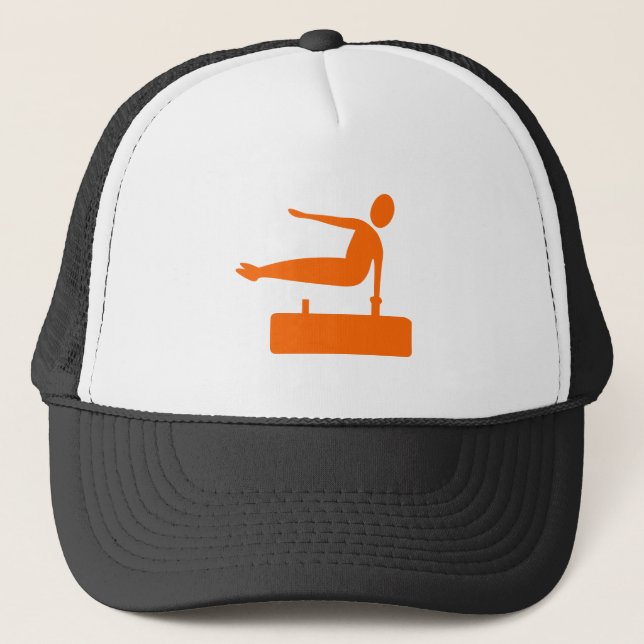 Vaulting Figure - Orange Trucker Hat (Front)