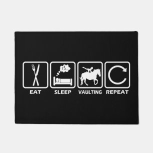 Vaulting Horse Eat Sleep Repeat for Equestrian Doormat