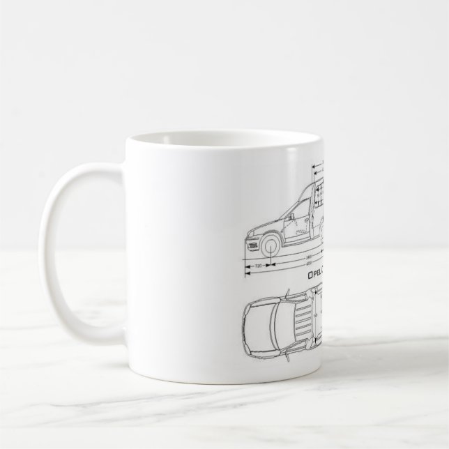 Vauxhall Opel Holden Combo B Blueprint Coffee Mug (Left)