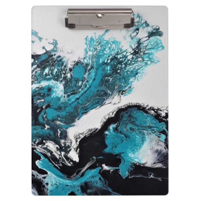 Vawes abstract Spiral Photo Notebook Clipboard (Front)
